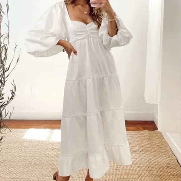 Show Me Your Mumu Mandi Midi Dress, White, Small (NWT) - Picture 1 of 6
